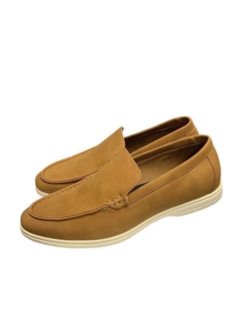 Alfani Men's Porter Tan Suede Leather Slip On Casual Loafers Driving Shoes 11.5